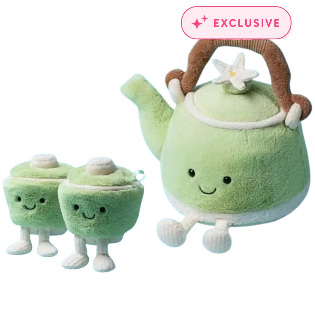 Jellycat Amuseable Vividdy Teapot & Ool & Ong Teacups (Shanghai Exclusive)