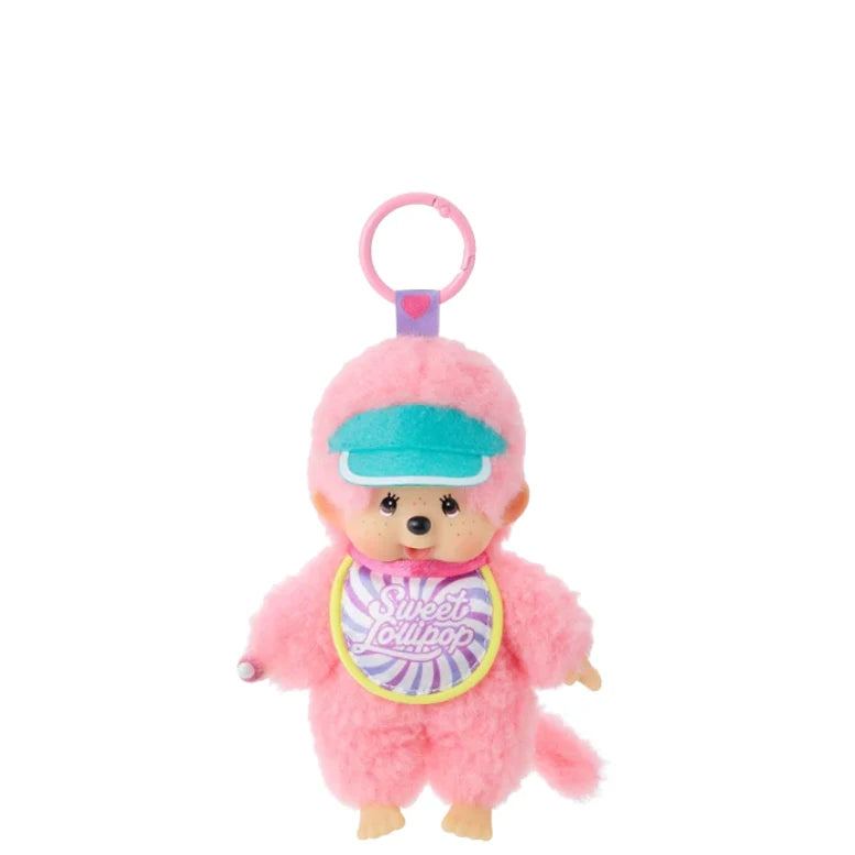 Monchhichi Sweet Lollipop Keychain (Orange & Pink)