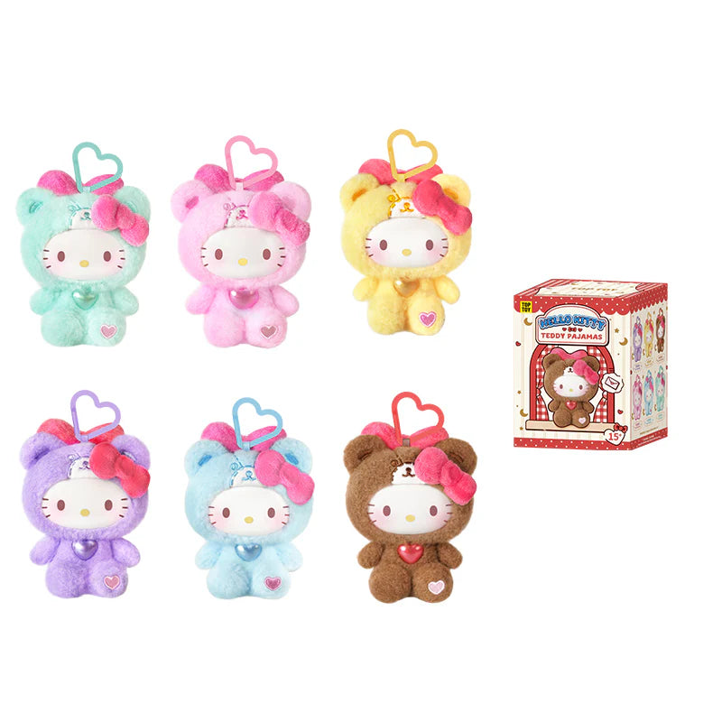 Hello Kitty Teddy Pajamas Plush Keychain Blind Box
