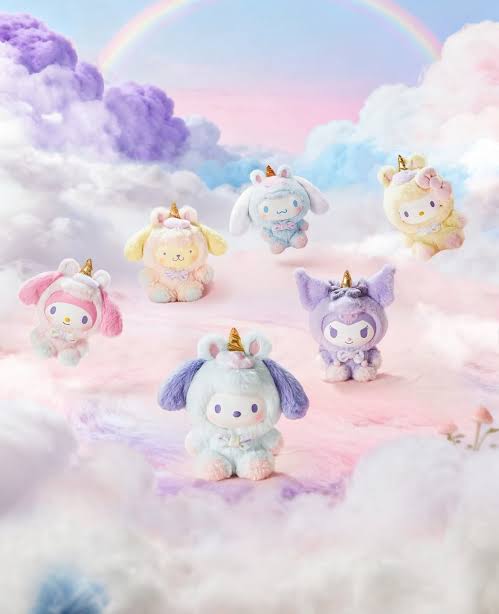 Sanrio Characters Dreamy Unicorn Plush Keychain Blind Box