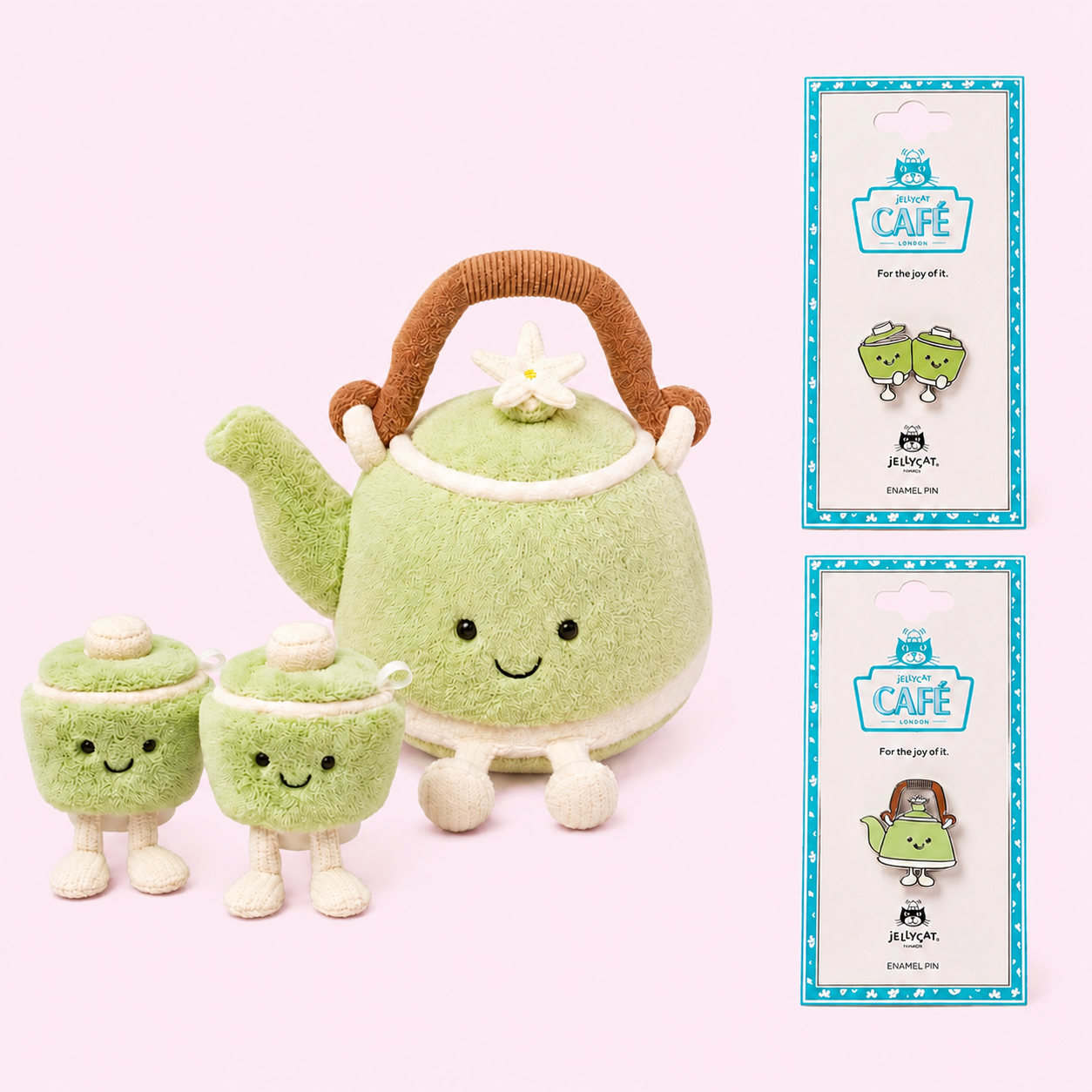 Jellycat Amuseable Vividdy Teapot & Ool & Ong Teacups (Shanghai Exclusive)